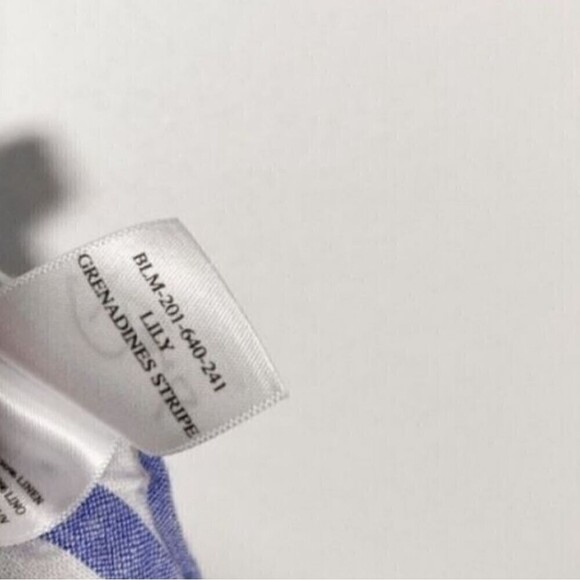 Rails Lily Blouse Parisian Blue Grenadines Stripe Linen Lace Up Neck Size Small - Picture 10 of 10